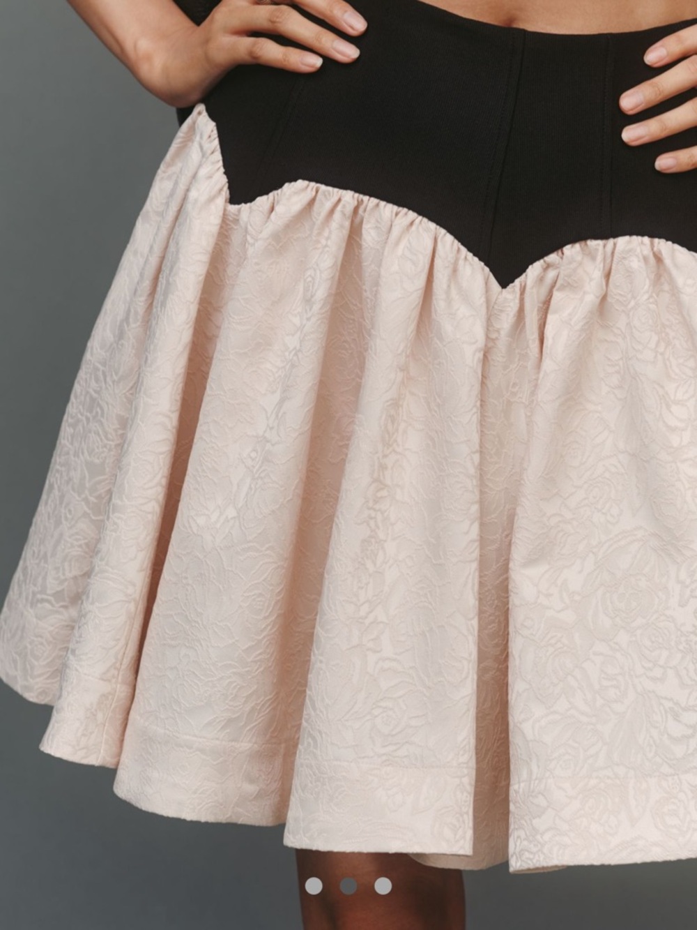 Maeve Black Waist Floral Jacquard Skater Skirt